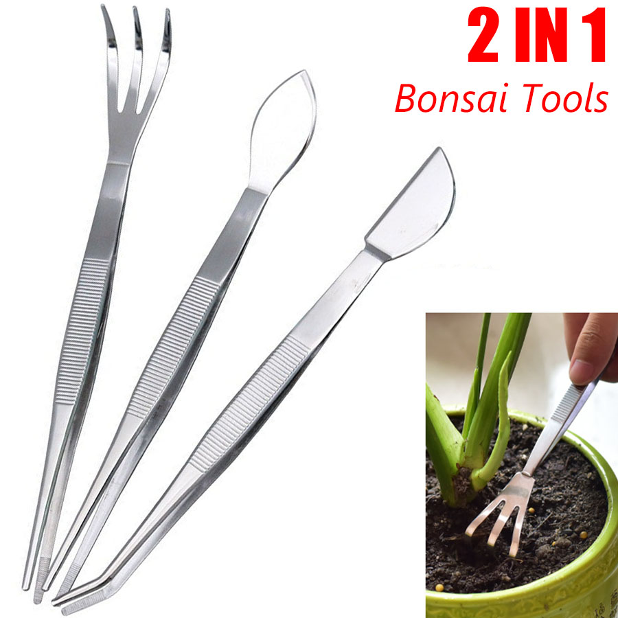 Bonsai Garden Rake - 2-in-1 Professioneller Wurzelrechen aus Edelstahl 304