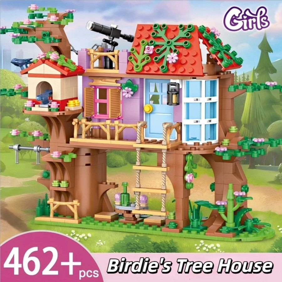Bonsai Garden Ideas - 462-teiliges City Friends Vogelbaumhaus Baustein-Set MOC