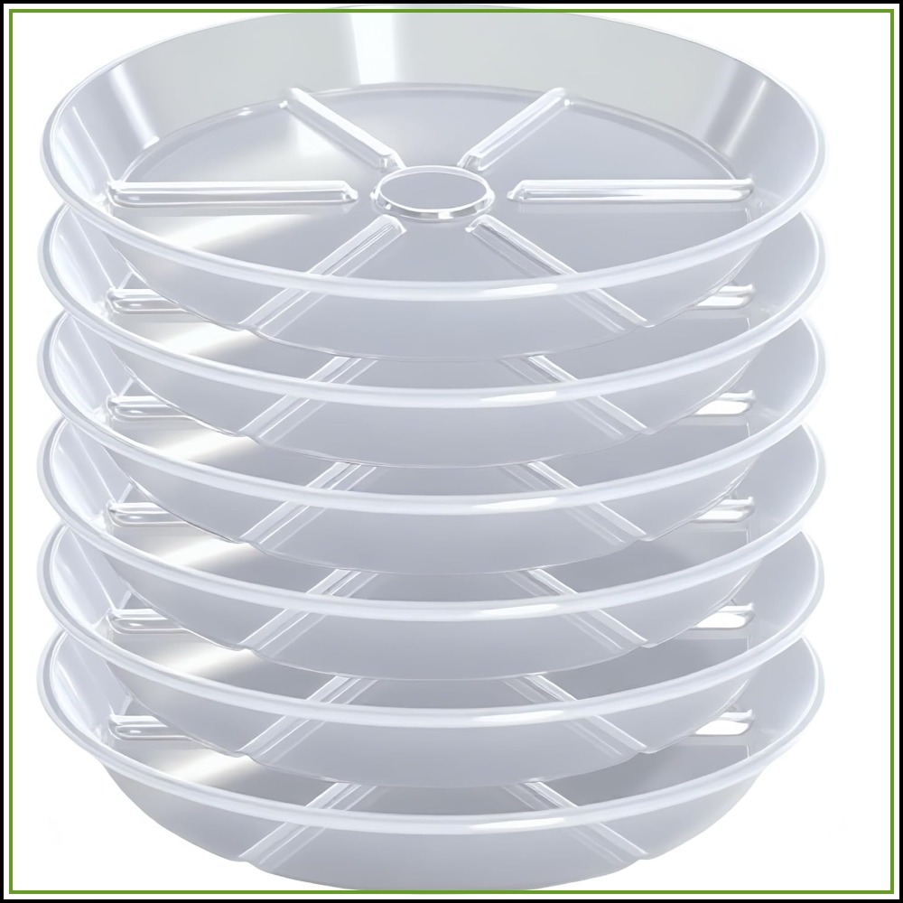 Drip Tray Saucer - 6er-Pack Transparente Pflanzuntersetzer, 6 Zoll Abtropfschalen