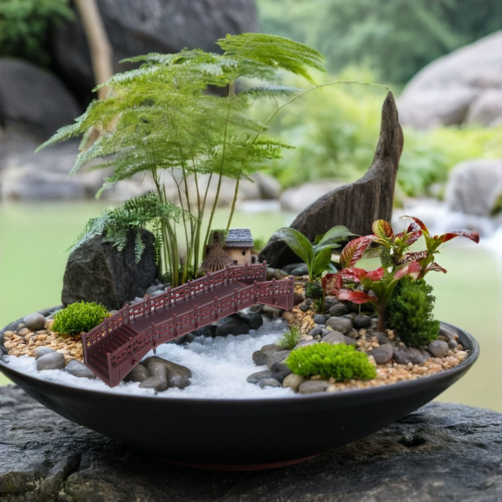 Vintage chinesischer Miniaturb – Bonsai Garden Set Up Bewertung und Preis